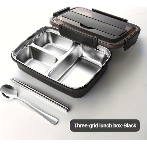 Bento boxes, lunch boxes, Leak-Proof Stainless Steel Lunch Box with 3 Compartments - Durable, Easy-Clean Bento Container for Students & Office Workers, Kitchen Supplies, Back to School Gifts, Househol (1/5)