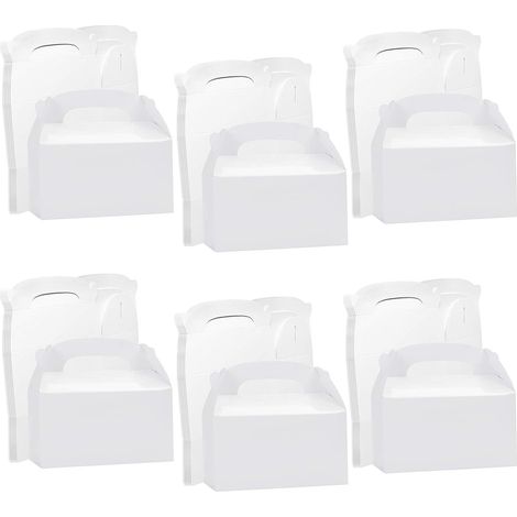 Boîtes de fête blanches en papier kraft (lot de 24) 158 x 92 x 85 mm – Boîtes unies pour anniversaires d'enfants, repas, fêtes prénatales et mariages – Boîtes à bonbons (1/5)