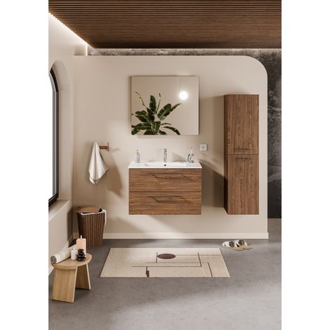 Meuble NEPTUNE Héritage Chêne 80 cm - Miroir Elégance (1/5)