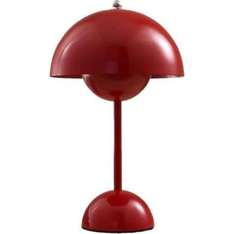 Lampe de table sans fil à commande tactile, lampe LED rechargeable à 3 couleurs, pot de fleur décoratif, lampe de bureau nord-européenne pour chambre à coucher, salon, restaurant et bar(Bordeaux)
