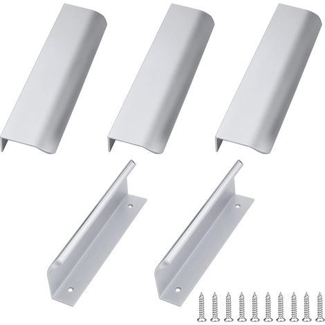 5 Pièces Poignée Meuble Cuisine 128 mm Argent Poignée de Meuble en Aluminium Poignées Armoire de Cuisine Poignée Tiroir pour Armoire Meuble Cuisine Tiroir (1/5)