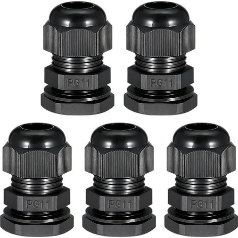 Lot de 5 Presse-étoupe Étanche PG11, IP68 Connecteur en Plastique Nylon avec Contre-écrou Réglable pour Câbles de 4 mm à 16 mm, avec Joint Torique en Caoutchouc pour Équipements Industriels et Extérie (1/5)