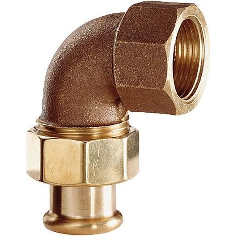 Raccord a sertir en bronze Raccord a vis coude fem/fem 22x1"fem. Type 6096g contour M