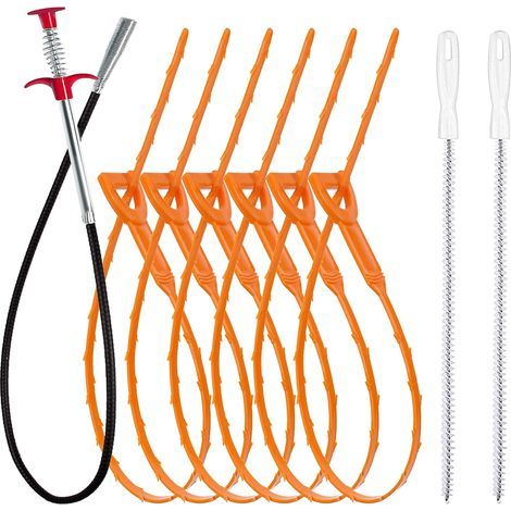 Set of 9 cleaning tools for toilets, kitchen sinks, bathtubs and drains (1/5)