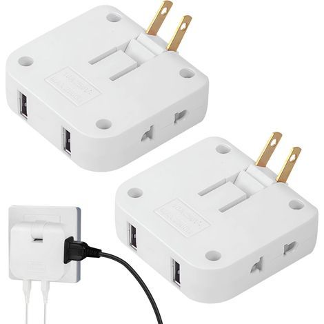 Pise Plate Deiee Meuble,2 Pise Plate,Multipise Plate Deiee Meuble avec Connexion Pivotante à 180,avec 2 Pises de 220 V et 2 USB,Convient pou TV,Canapé,Deièe Amoie,Blanc (1/4)