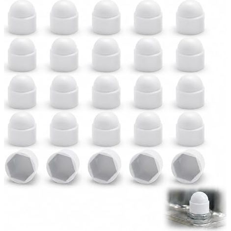 Capuchons à vis blancs M6 plastique polyéthylène (1/5)
