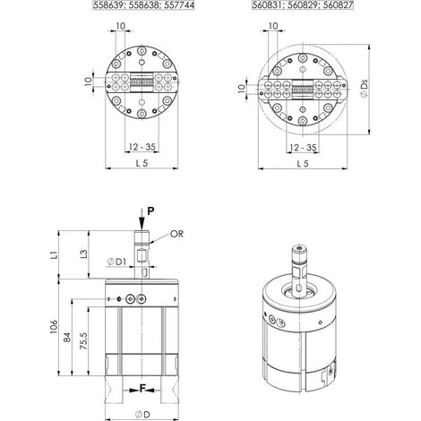 Pince hydraulique sans unité de compensation 45-50 bar AMF (1/3)