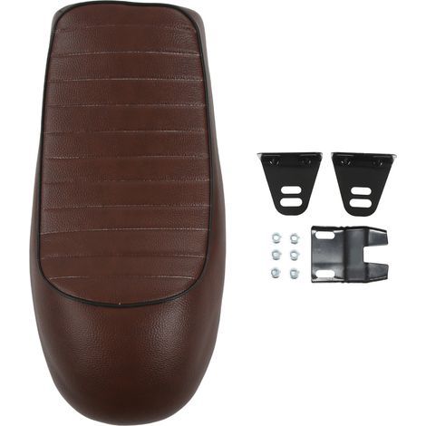 Sitzkissen im Vintage-Stil mit Buckelform als Ersatz für Motorradsitze der Modelle CB125, CB175, CB200, CB350, CB360 und CB400, braun gestreift (1/5)