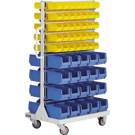 eurokraft pro, Rayonnage mobile avec bacs à bec, double face, (1/2)