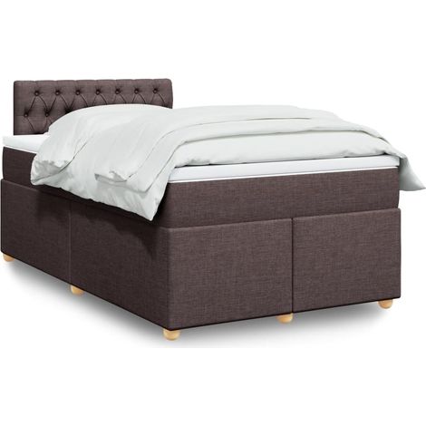 Boxspringbett mit Matratze Dunkelbraun 120x200 cm Stoff (1/5)