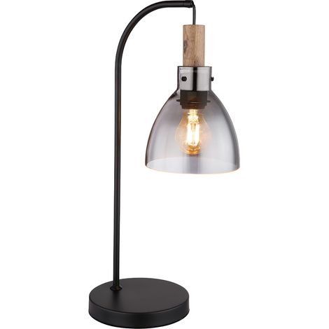 Globo - lámpara de mesa - Mattea - negro - vidrio vidrio ahumado