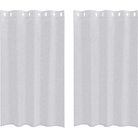 Maison Exclusive - Voile-Vorhang 2 pcs Hellgrau 175 x 140 cm Poly
