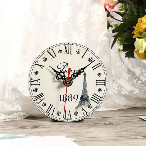 Horloge Murale Vintage en Bois Style Antique - Décoration pour Maison et Bureau (6) (1/2)