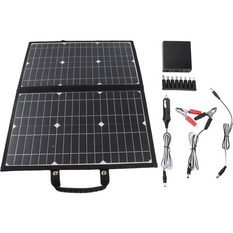 Ortviai Panneau Solaire Pliable 60 W 18 V avec Double Port USB et Prise Type-C, Silicium Monocristallin pour Camping et Extérieur (1/5)