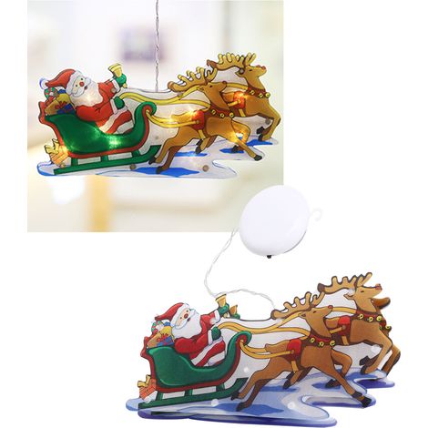 Guirlande lumineuse LED à ventouse pour fenêtre, décoration de Noël intérieure et extérieure. (1/5)
