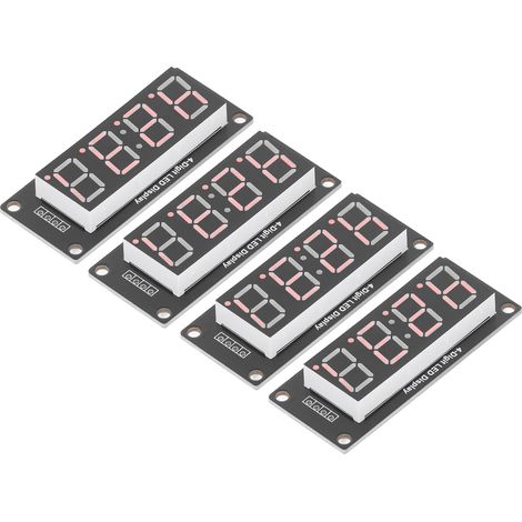 Lot de 4 afficheurs LED numériques à 4 chiffres, module d'horloge 7 segments TM1637 0,56 pouce rouge MRA041D