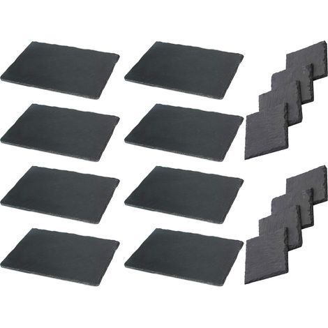 Ensemble 16 sets de table ardoise 40x30 et 10x10 cm