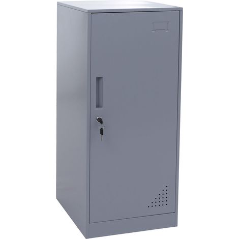 [JAMAIS UTILISÉ] Armoire HHG-503, casier coffre-fort armoire à casiers porte tringle à vêtements, 90x38x45cm acier, gris