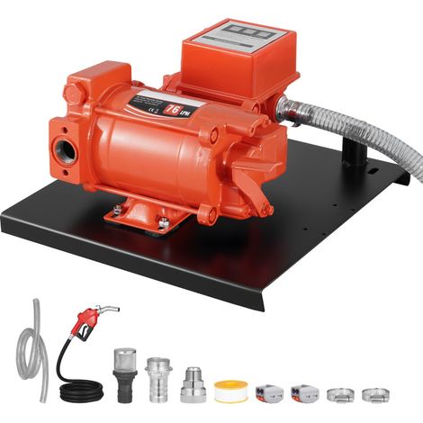 230V Kraftstoffförderpumpe, 20 GPM (76 l/min), Wechselstrom, mit Zähler, automatischer Abschaltdüse und Auslassschlauch, hoher Durchfluss für Benzin, Diesel, Kerosin, Biodiesel, Ethanol. (1/5)