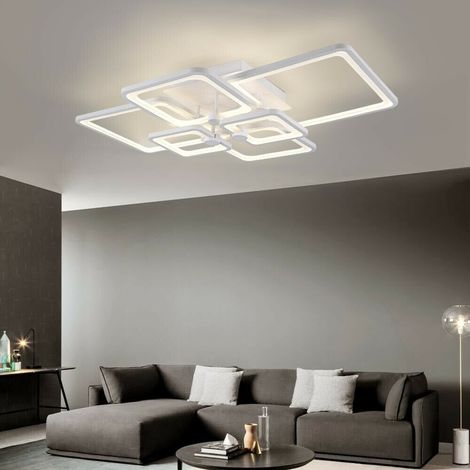 Plafoniera Led Luce Naturale Bianca Calda Lampadario 6 Quadrati 70 W (1/3)