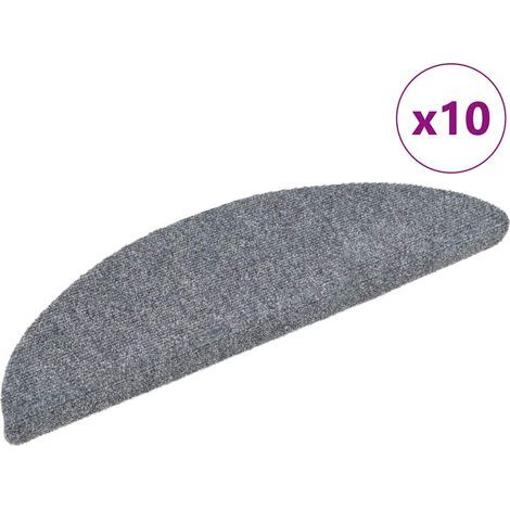 Tapis d'escalier auto-adhésifs, lot de 10, gris clair, 56 x 17 x 3 cm (1/5)
