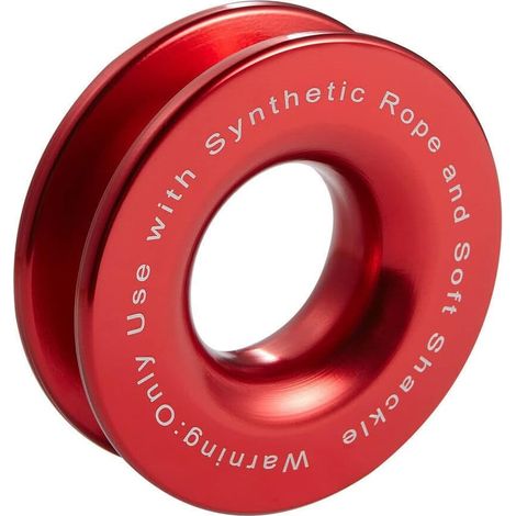 Anneau de récupération de remorquage de corde de treuil de voiture 41000lbs, bloc de prise d'anneau de corde de remorquage de camion, rouge (1/4)