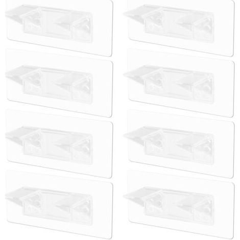 Sollbry 8 Pièces équerre étagère Murale, 7x15cm Support étagère Murale, Supports D'étagères Autocollants, équerre de Fixation, équerre Charge Lourde, Support Mural, Convient Aux Armoires, étagères, Pa (1/5)