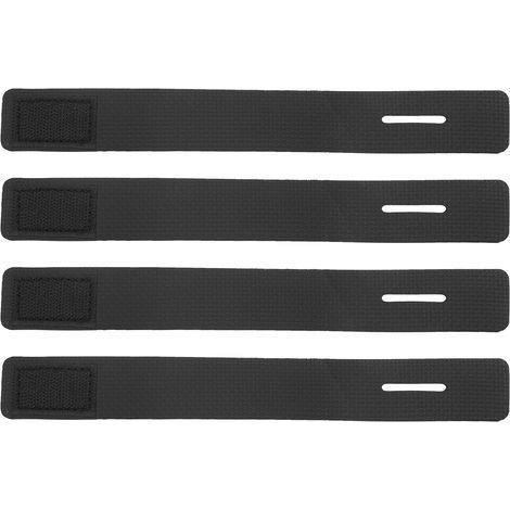 20 pièces bandes velcro noires 12x150 mm, doubles faces non adhésives en nylon réutilisables, attaches ajustables pour organisation de câbles (1/5)