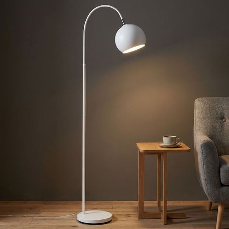 Lampada da terra Lampada da terra Proiettore da soffitto Lampada da camera da letto 1 fiamma regolabile bianca, metallo, 1x attacco E27, LxLxH 46x25x150 cm