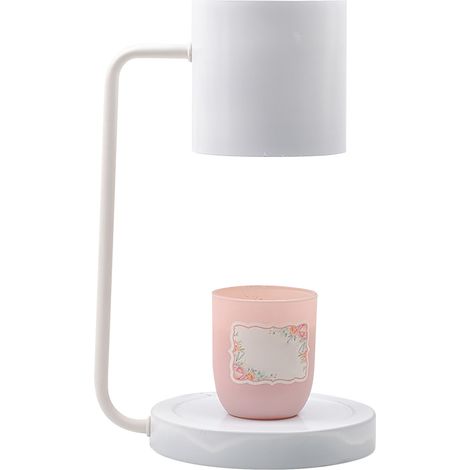 Lampe à parfum chauffante en métal blanc avec minuterie et intensité réglable pour chambre et chevet (1/5)