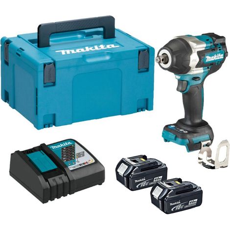 Makita DTW700RMJ 18V LXT Brushless 1/2″ Impact Wrench Kit – 2x 4Ah Battery, Charger & Makpac 3 Case
