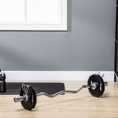 Conjunto de 2 Discos de Pesas de 5 kg con Orificio de 50 mm para Entrenamiento de Fuerza Ø24x3,5 cm Negro (1/5)