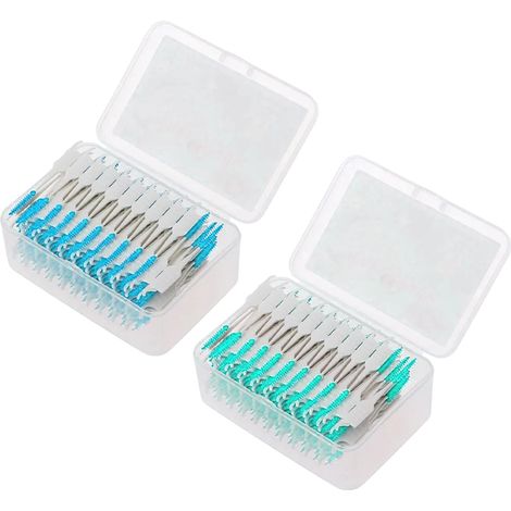 200 Brosse interdentaire, double tête, silicone souple, nettoyage dents, gencives sensibles (1/5)