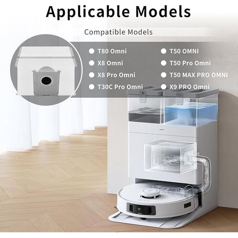 FOREHILL 14 Staubbeutel für ECOVACS T80 Omni, Zubehör für ECOVACS DEEBOT T50 Pro Omni, X8 Pro Omni, X8 Omni, T30C Pro Omni, T50 Omni, T50 Max Pro Omni, X9 Pro Staubsauger, 3,4 l Fassungsvermögen, Ersa (1/5)