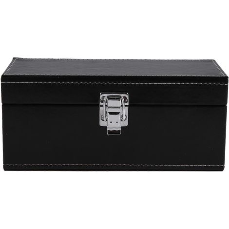 Boîte de rangement pour pièces de monnaie et bijoux, en contreplaqué PU, avec présentoir pour pièces de monnaie, idéale pour l'organisation de la maison. (1/5)
