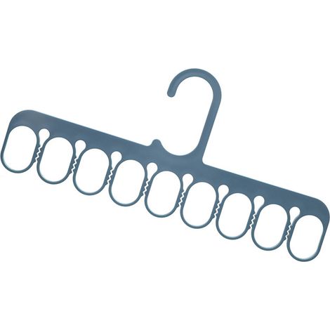 Cintre à 9 trous, organisateur de placard et de penderie multifonctionnel, bleu foncé, pour écharpes, chaussettes et pantalons (1/5)