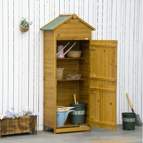 meuble rangement armoire jardin 79 x 49 x 191 bois HAVRYA (1/4)
