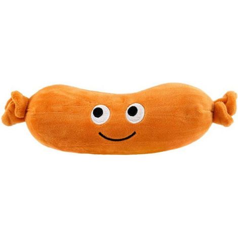 Oreiller Peluche Saucisse - 20 cm - Marron - En Peluche Courte et Coton PP - Pour Chambre Bureau Café - 1 Pièce (1/4)