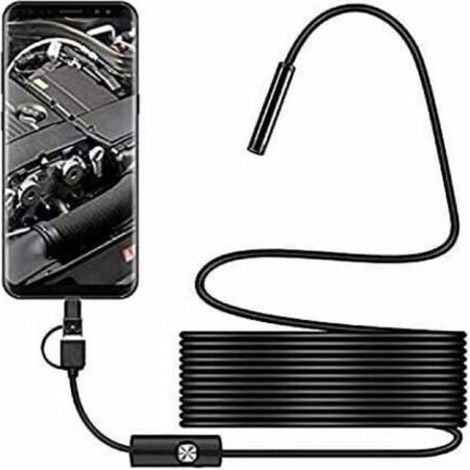USB-Schlangeninspektionskamera, 2,0 MP IP67 wasserdichtes USB-C-Endoskop, Typ-C-Kamera mit 8 einstellbaren LED-Leuchten für Android und PC