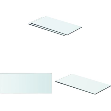 Panneaux d'étagère 2 pcs Verre Transparent 40 x 15 cm - Etagere Murale - Étagère Transparente - Étagère Verre Trempé - Décoration Murale - Rangement Mural - Home & Living (1/3)