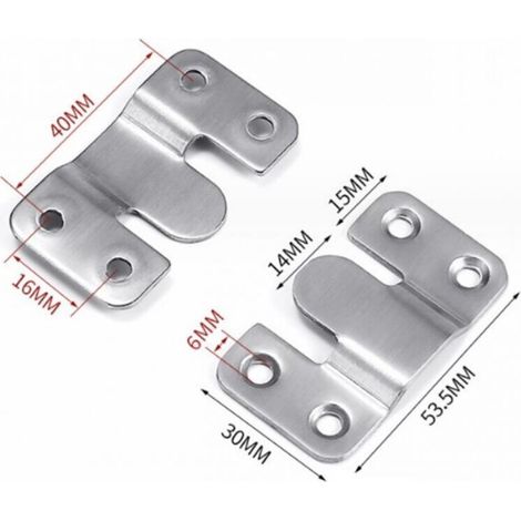 (5 Paires，Avec vis) Crochet pour Cadre Photo, Connecteur de Meubles Support de Montage Encastré, Mural Cintre Photo en Métal Solide pour Fixation de Tableau, Image ou Miroir (1/3)