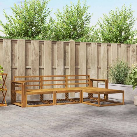 Outdoor-Sofagarnitur 4 pcs Natur Massivholz Akazie