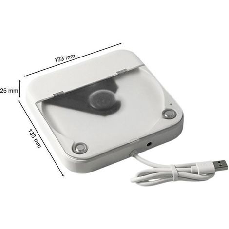 Lecteur CD Externe Voiture - Universel - Interface AUX USB - Audio HIFI - 133x133x25mm - Couleur Blanche - Compatible (1/5)
