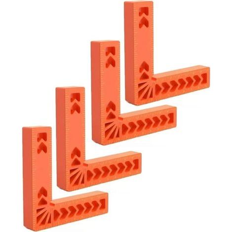 Set of 4 90-degree L-shaped plastic right-angle clamps for woodworking, 7.6 cm (1/5)
