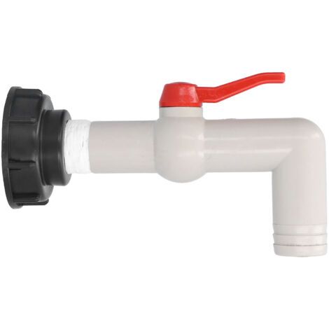 Adaptateur de Robinet de Réservoir IBC Connecteur de Tuyau d'eau Accessoires de Jardin Outils de Plomberie de Robinet à 90° 32mm, Joint de Baril à Filetage Grossier pour Un Contrôle de Débit F (1/5)