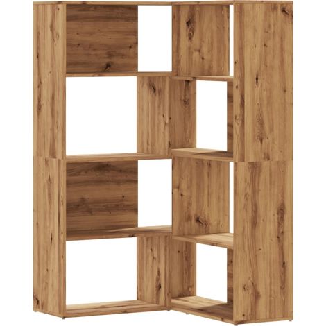 Maison Exclusive - Eck-Bücherregal 4 Etagen Artisan-Eiche 85x85x1