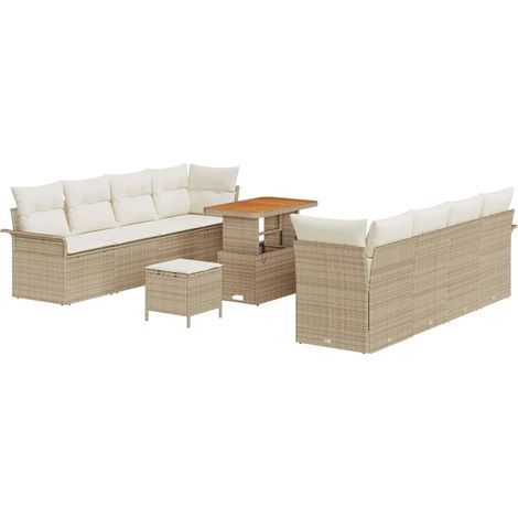 Maison Exclusive - Conjunto de sofá de jardín Beige y Crema 90 x