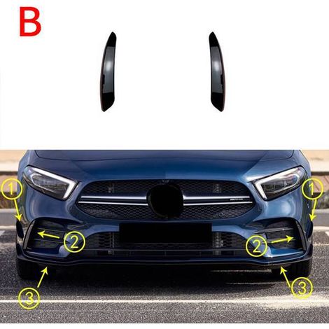 set of glossy black ABS windscreens for Mercedes-Benz A-Class W177 A180 A200 A220 A35 AMG