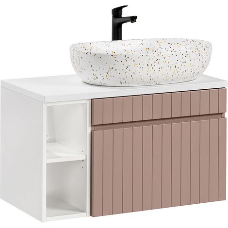 Mobile bagno con lavabo Zelie rosa 80cm