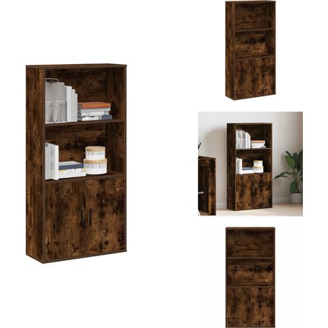Bibliothèque chêne fumé 60x24x120 cm bois d'ingénierie - Bibliothèque - Bibliothèques - Étagère À Livres - Armoire De Rangement (1/5)